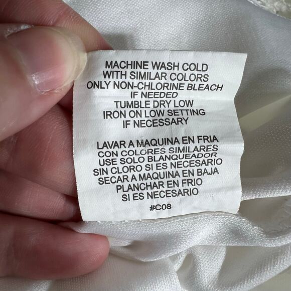 Lily Rose Womens Lace A Line Dress Mini Length V Neck Halter Top White Small - Picture 10 of 10